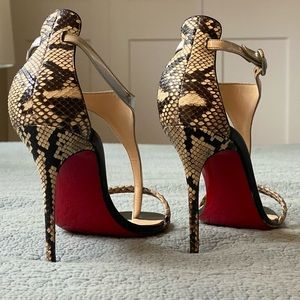 Christian Louboutin size 38 Tstrap heels in snakeskin